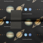 Papel De Seda NASA Solar System Planet Sizes Chart<br><div class="desc">This beautiful visual of the solar system shows the approximate sizes of the planets relative to one another. Illustration includes Mercury, Venus, Earth, Mars, Jupiter, Saturn, Uranus, and the dwarf planet Pluto. Enlarged by BeautifulSpace. Keep, edit, or delete the custom descriptive text. Makes a great personalized addition to a back-to-school,...</div>