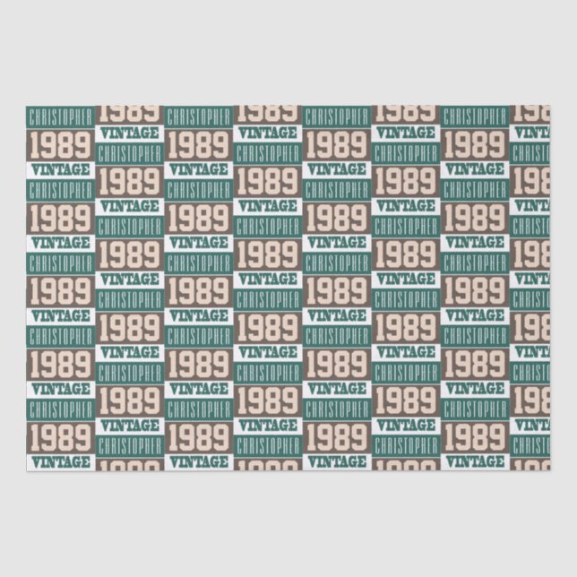 Papel De Seda Nascer em 1989 com nome cristão (Frente )