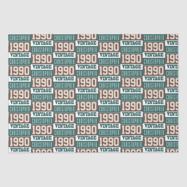 Papel De Seda Nascer em 1990 com nome cristão (Frente )