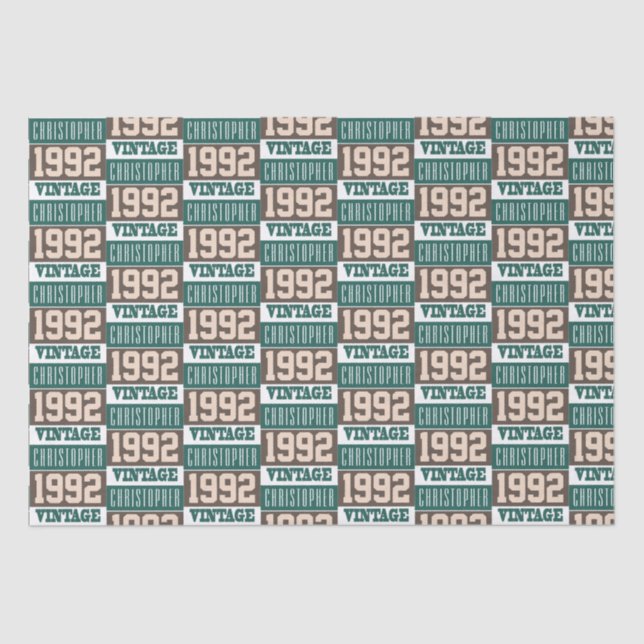 Papel De Seda Nascer em 1992 com nome cristão (Frente )
