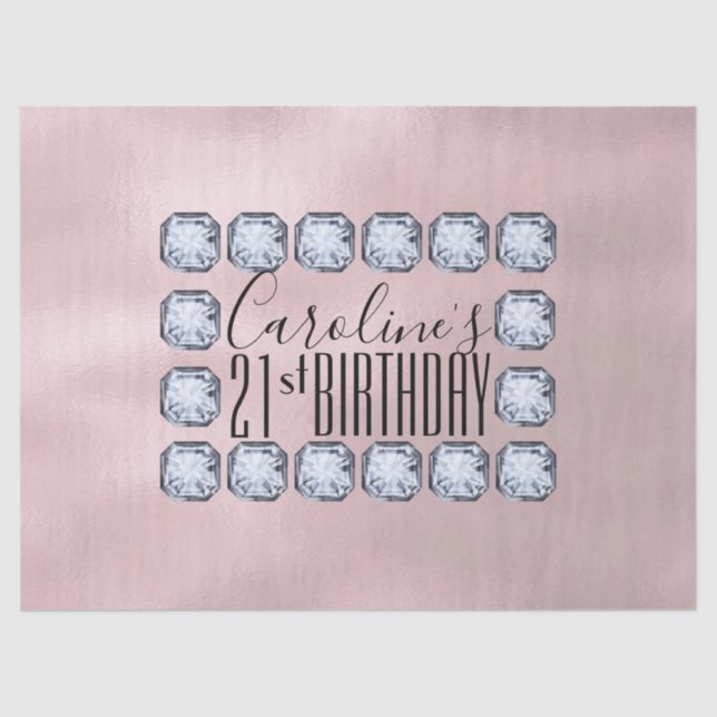 Papel De Seda Nascimento de rosa Dourado vidro de luxo (Frente )