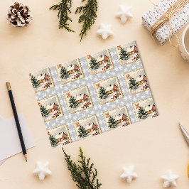 Papel De Seda Natais vintages Carimbo de Algodão