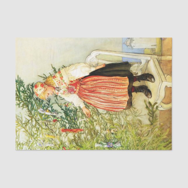 Papel De Seda Natais vintages Carl Larsson sueco (Frente )