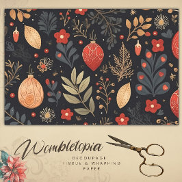 Papel De Seda Natais vintages Elegantes - Decoupage Bauble