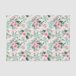 Papel De Seda Natais vintages Florais Rosa