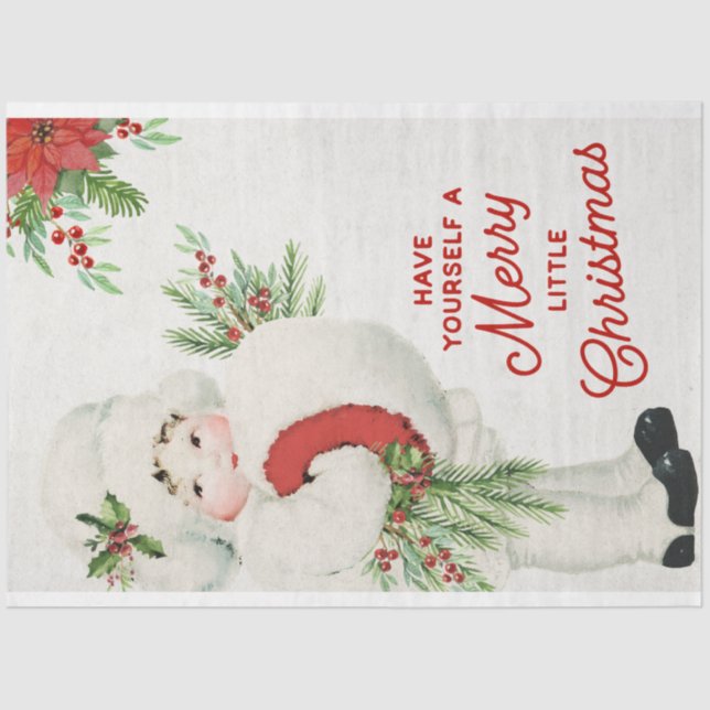 Papel De Seda natais vintages, Garota e Greenerescência (Frente )