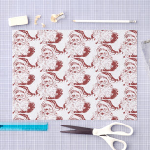 Papel De Seda Natais vintages, Jolly Papai Noel em Vermelho