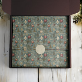 Papel De Seda Natais vintages Ornamentos em Azul