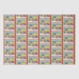 Papel De Seda Natais vintages Retro Saudações Antigas Inverno