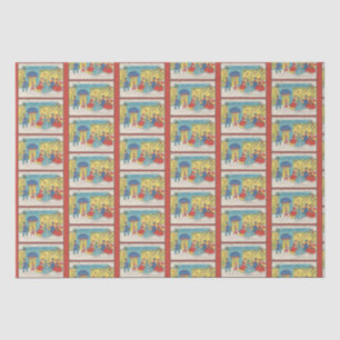 Papel De Seda Natais vintages Retro Saudações Antigas Inverno