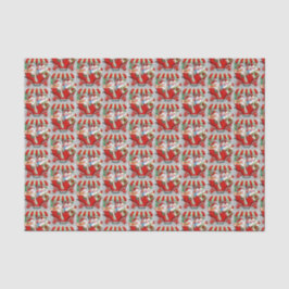 Papel De Seda natais vintages retrorreflectores família de neve