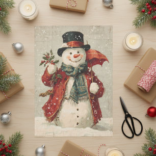 Papel De Seda Natais vintages Snowman