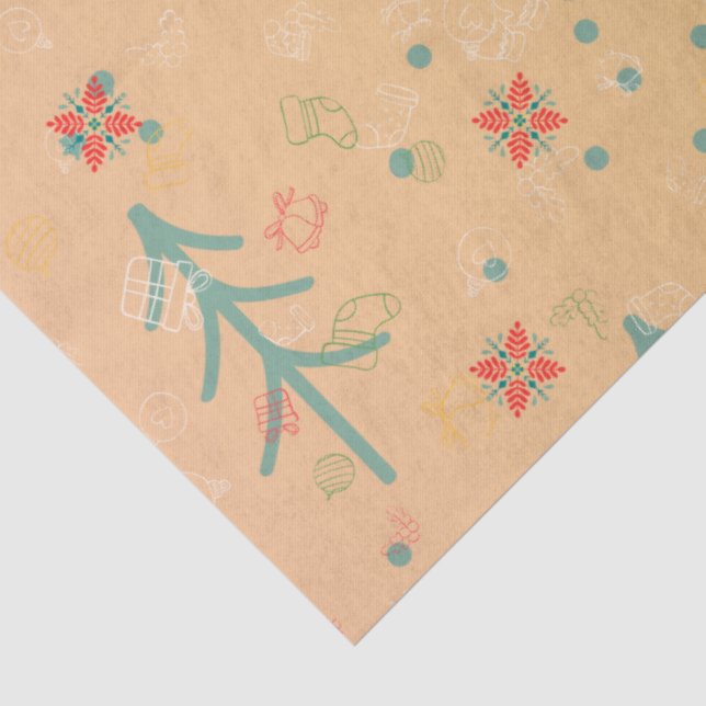 Papel De Seda Natal Amarelo Fofo (Detalhes)