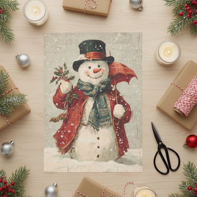 Papel De Seda Natal Antigo Boneco de Neve (Criador carregado)
