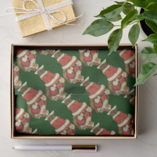 Papel De Seda Natal Antigo, Papai Noel Vitoriano com Brinquedos