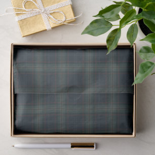 Papel De Seda Natal azul e Xadrez verde do Marinho Elegante