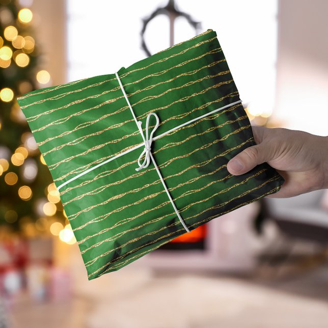 Papel De Seda Natal brilhante verde (Green shimmery Christmas Tissue Paper)