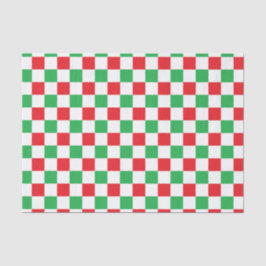 Papel De Seda Natal Checkered vermelho e verde