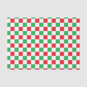 Papel De Seda Natal Checkered vermelho e verde