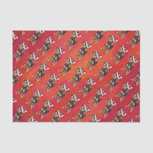 Papel De Seda Natal Chihuahua Em Vermelho (Frente )