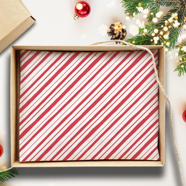 Papel De Seda Natal clássico de Stripe de Pepperminta Desenhada  (Criador carregado)