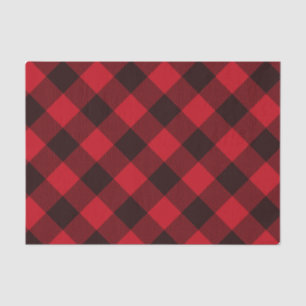 Papel De Seda Natal com Xadrez Vermelho e Preto de Búfalo