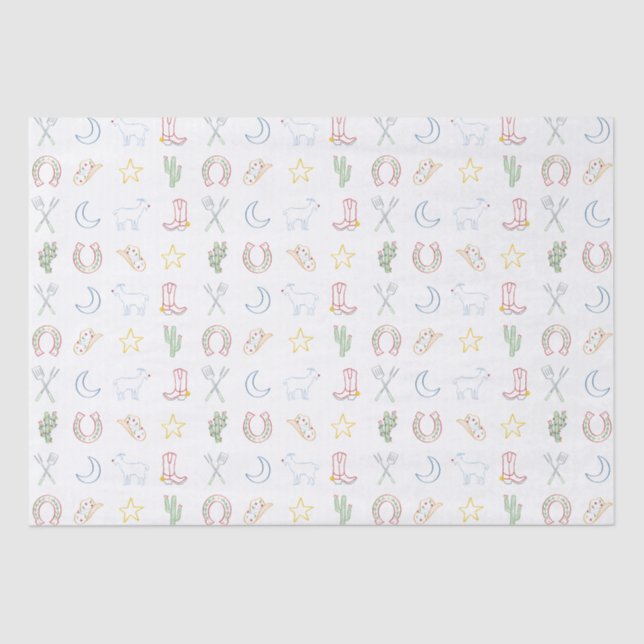 Papel De Seda Natal Cowboy Ocidental (Frente )