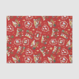 Papel De Seda Natal Cristão Natividade Cinematográfica Vermelha