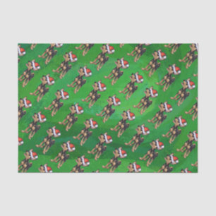 Papel De Seda Natal da chihuahua no verde