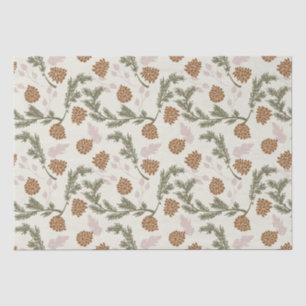 Papel De Seda Natal da Decoupage Evergreen Pinecone Feriada
