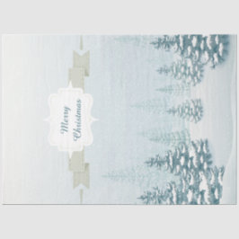 Papel De Seda Natal da Floresta Branca de Inverno