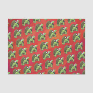 Papel De Seda Natal da tartaruga no vermelho