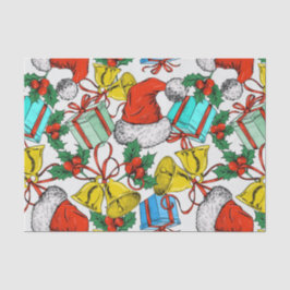 Papel De Seda Natal Dama Colorida Feriados Amarelos do Xmas Bell