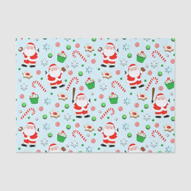 Papel De Seda Natal de Beisebol (Frente )