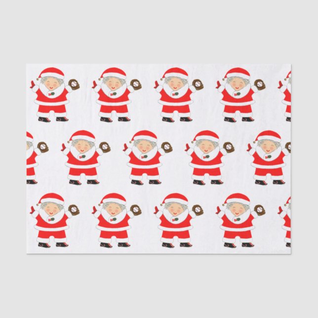 Papel De Seda Natal de Beisebol (Frente )