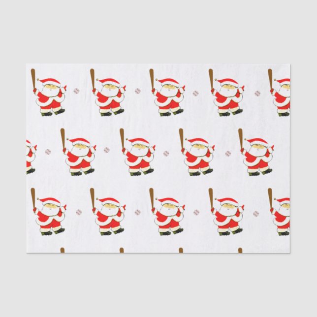 Papel De Seda Natal de Beisebol (Frente )