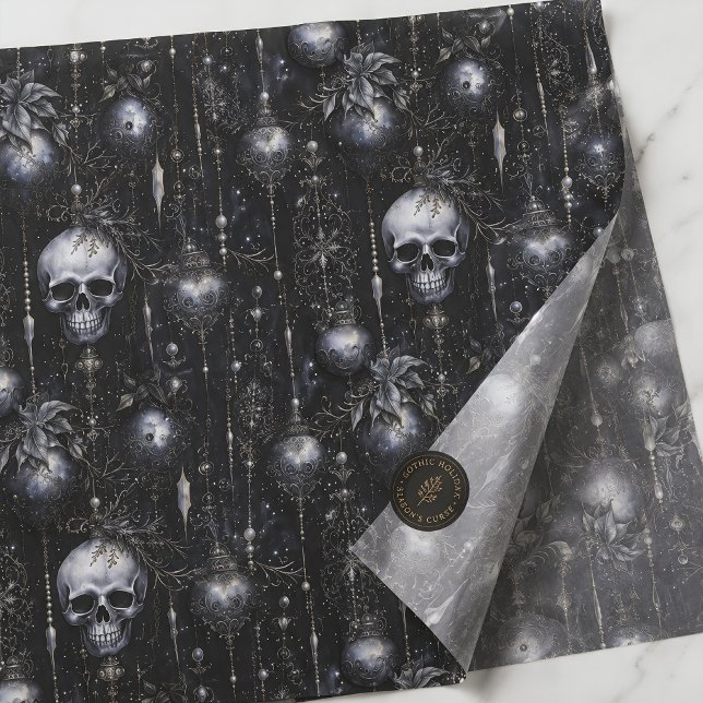 Papel De Seda Natal de Crânios Góticos Creepmas (Criador carregado)
