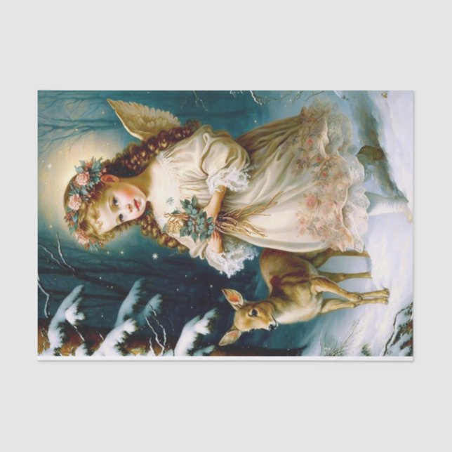 Papel De Seda Natal de Criança e Vaca (Frente )