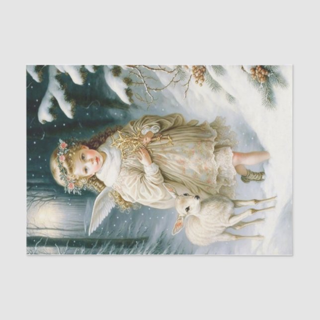 Papel De Seda Natal de Criança e Vaca (Frente )