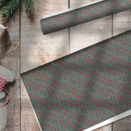 Papel De Seda Natal de Frutas de Azevinho