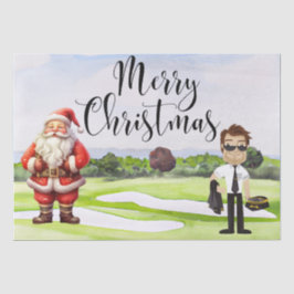 Papel De Seda Natal de Golf Santa Claus para a festa de golfe do