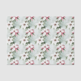 Papel De Seda Natal de Poinsettias Brancas Elegante