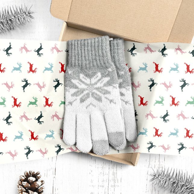 Papel De Seda Natal de Rena Colorida (Criador carregado)