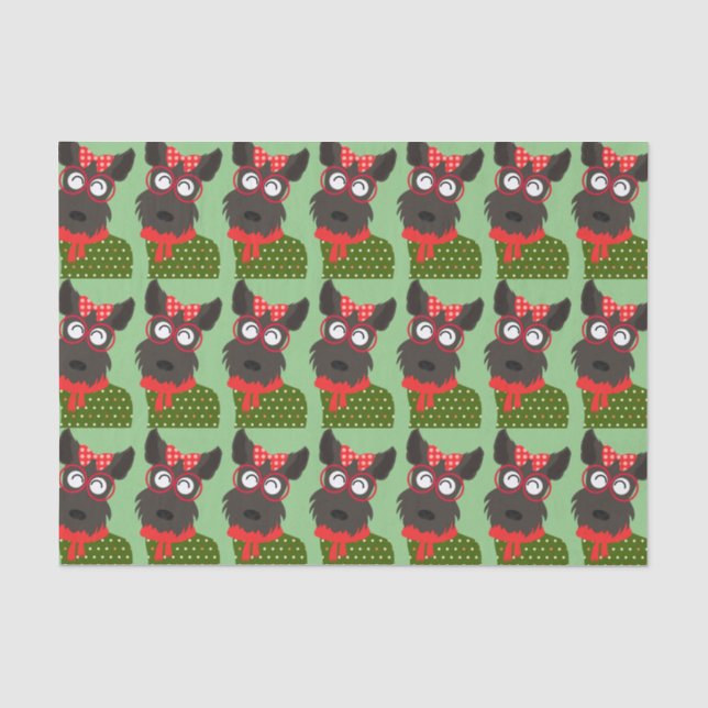 Papel De Seda Natal de Terrier (Frente )