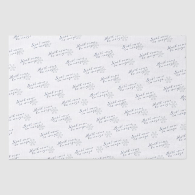 Papel De Seda Natal debaixo do Natal Branco da Neve, em francês (Frente )