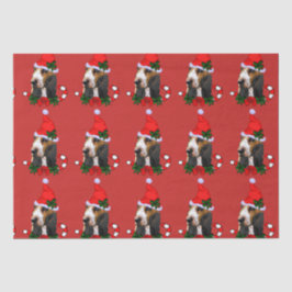 Papel De Seda Natal do Basset Hound Santa Hat