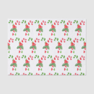 Papel De Seda Natal do bastão de doces da aguarela