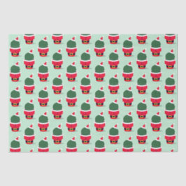 Papel De Seda Natal do Feriado do Cactus papais noeis