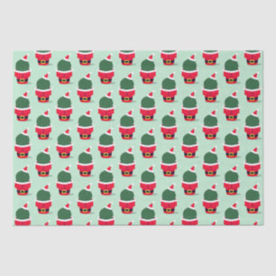 Papel De Seda Natal do Feriado do Cactus papais noeis