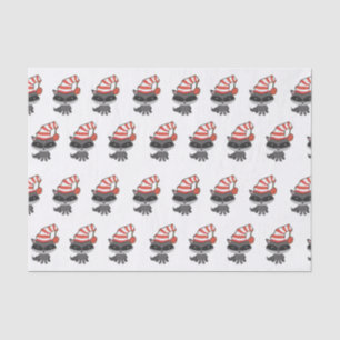 Papel De Seda Natal do guaxinim da criatura da floresta